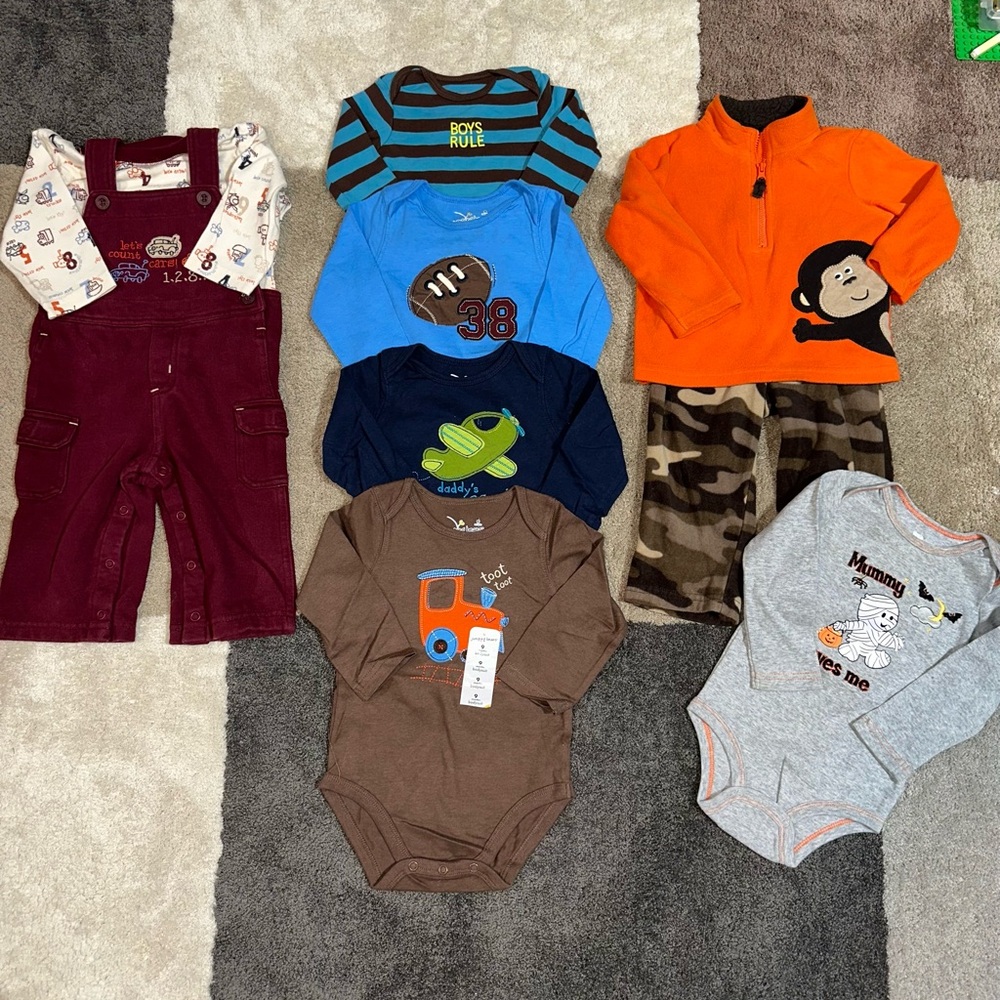 Boys' Assorted One Piece Set - Orange, Blue, Brown, Gray